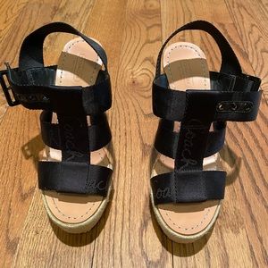 Coach Maryanne Wedge Espadrille sandals black size 7